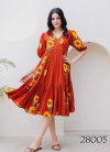 Lucaya Vol 28 Kota Checks Digital Printed Flared Designer One Piece Orders In India
